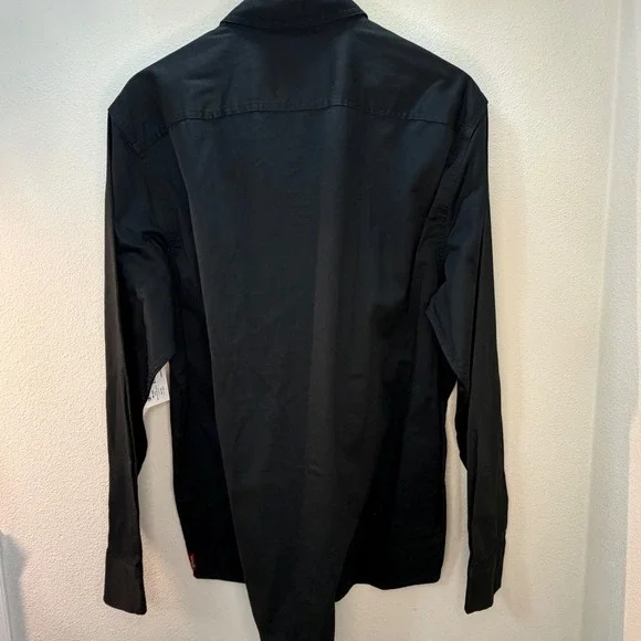 Wrangler Men's Black Long Sleeve Work Shirt Casual Button Up Top Size L - Picture 2 of 5